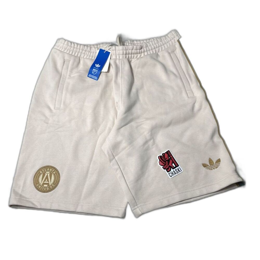 Atlanta United FC MLS Adidas Originals Linen/St Tan Shorts JY7898 Men's XL NEW
